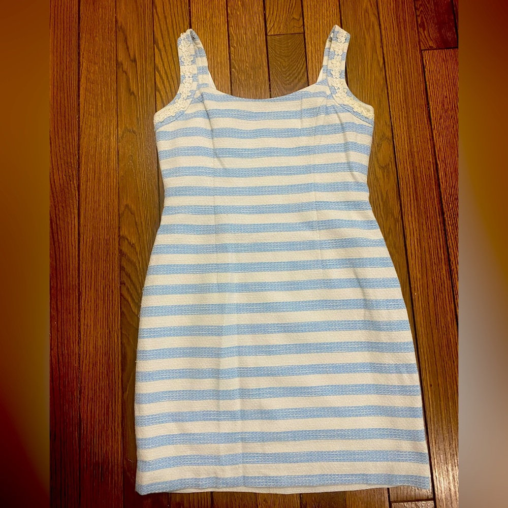 SZ 14 LILLY PULITZER BLUE AND WHITE STRIPED SUNDRESS